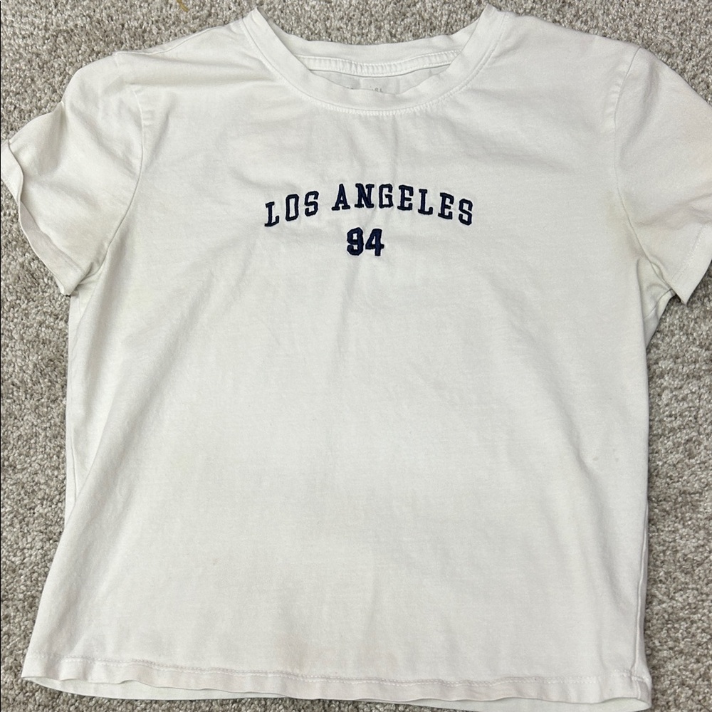 White Kids T-Shirt with Los Angeles Print